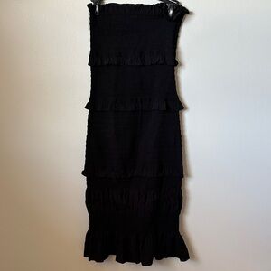 Gianni Bini Black Strapless Ruffle Dress